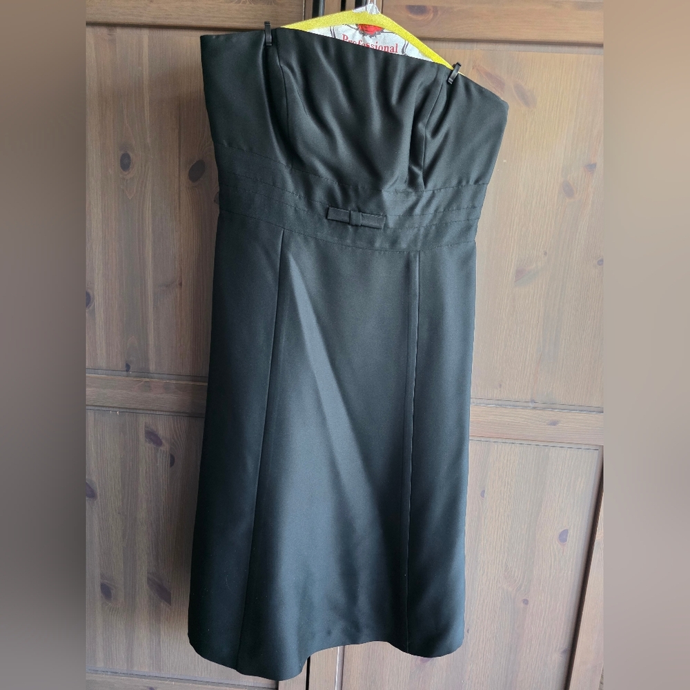 Vintage Ann Taylor Chic Strapless Black Silk Cocktail Dress